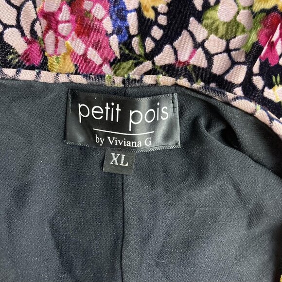 Petit Pois Viviana G Velvet Burnout Dress Womens Size XL Black Pink Lightweight - Picture 6 of 14